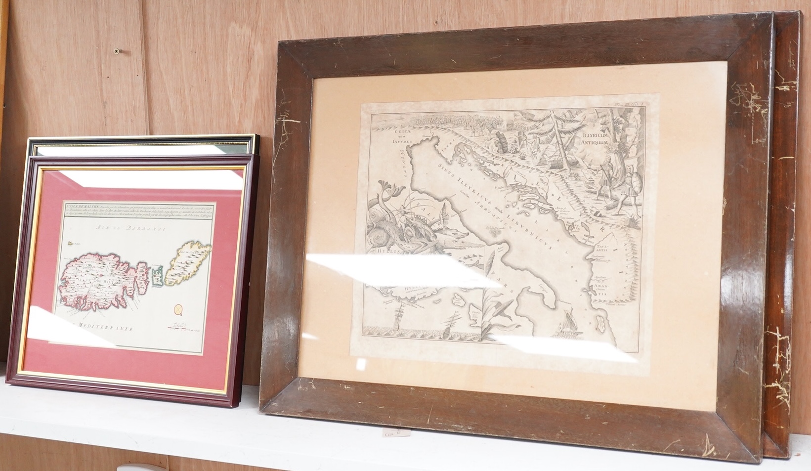 A collection of four maps of Malta, to include one after Johann Baptist Homann and Cornel Blaeu, largest 32 x 39cm